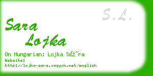 sara lojka business card